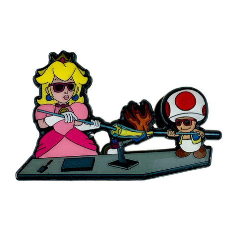 Princess Peach & Toad Millie Artists - White Glow Variant Pin