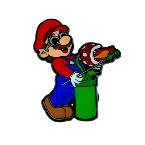 Glass Blowing Mario - White Glow Variant Pin