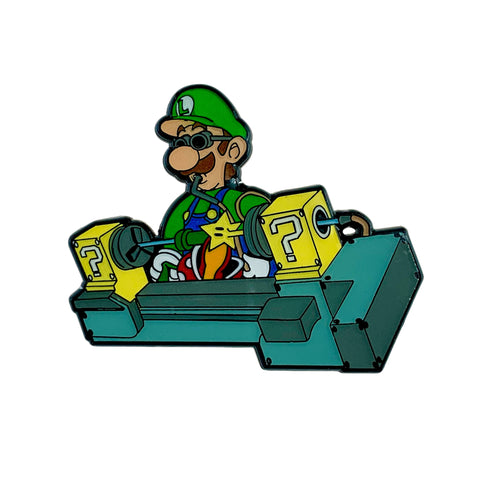 Luigi on the Lathe - White Glow Variant Glassblowing Pin
