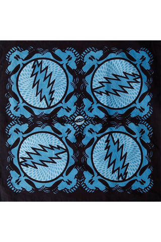 Grateful Dead Spin Your Face Bandana Aqua 22 x22