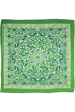Grateful Dead Dancing Bear Mandala Bandana Green 22 x 22