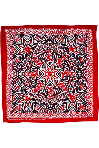 Grateful Dead Dancing Bear Mandala Bandana Red 22 x 22