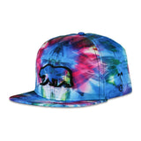 Removable Bear Tech Tie Dye Blue Snapback Hat