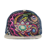 Randal Roberts x Morgan Mandala Flower Power Navy Snapback Hat