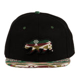Grassroots California Removable Bear Evergreen Black Fitted Hat