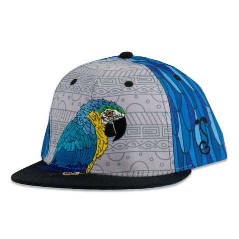 Grassroots California Blue Gold Macaw Feathers Kids Snapback Hat