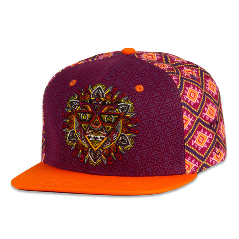 Grassroots California Chris Dyer Mandala Face Burgundy Fitted Hat