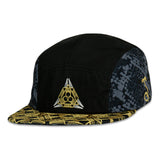 Grassroots California Celestial Serpent Black 5 Panel Zipperback Hat