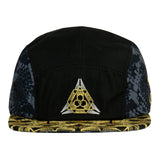 Grassroots California Celestial Serpent Black 5 Panel Zipperback Hat