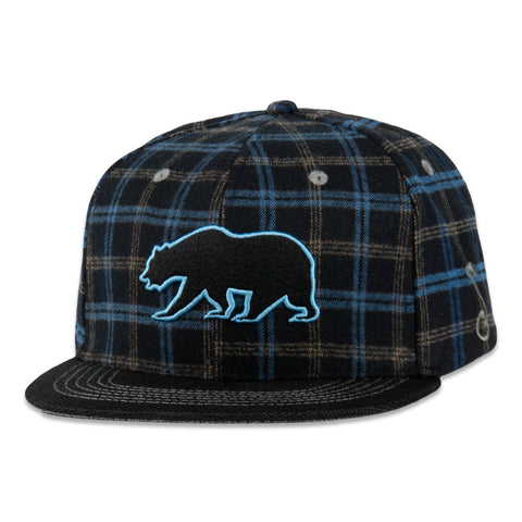 Grassroots California Bear Collection Blue Flannel Snapback Hat