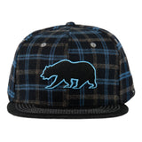 Grassroots California Bear Collection Blue Flannel Snapback Hat