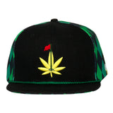 Grassroots California Master Kush Leaf Argyle Black Snapback Hat