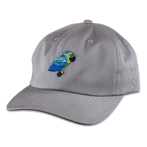 Grassroots California Blue Gold Macaw Gray Dad Hat