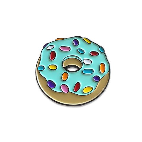 KGB Glass Aqua Sprinkles Donut Pin